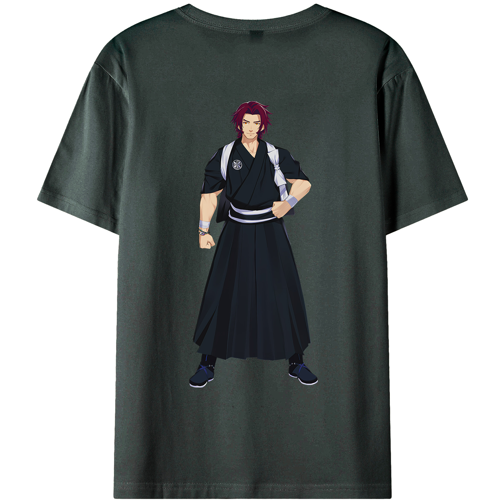 （画像用） 刀剣乱舞 Touken Ranbu 綿100％ メンズ半袖Tシャツ（バックプリント） 通気性